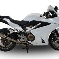 Egzoz ile uyumlu Honda Vfr 800 F 2014-2016, Deeptone Inox, Egzoz yasal, onaylı, çıkarılabilir db killer ve bağlantı borulu susturucu 