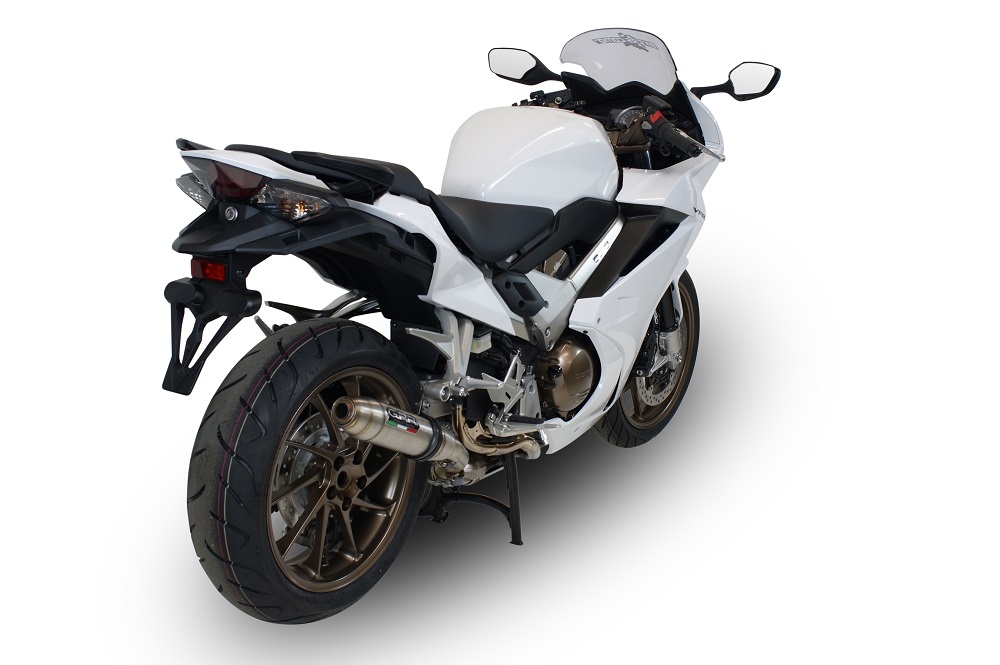 Egzoz ile uyumlu Honda Vfr 800 F 2014-2016, Deeptone Inox, Egzoz yasal, onaylı, çıkarılabilir db killer ve bağlantı borulu susturucu 