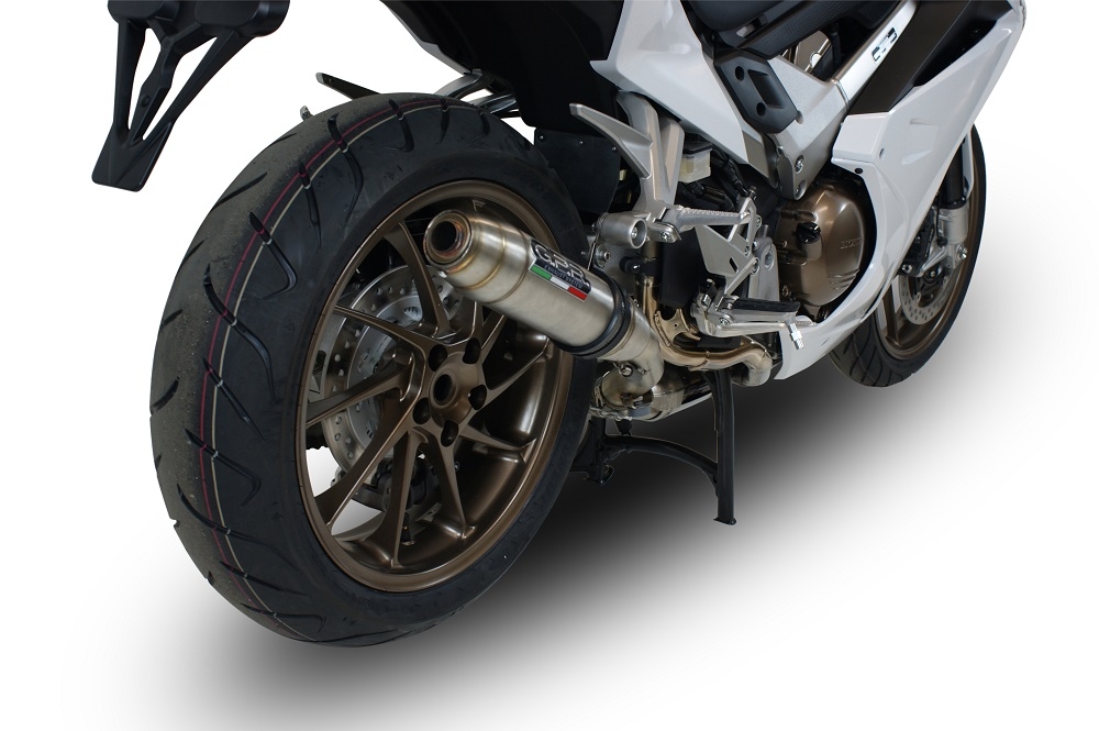 Egzoz ile uyumlu Honda Vfr 800 F 2014-2016, Deeptone Inox, Egzoz yasal, onaylı, çıkarılabilir db killer ve bağlantı borulu susturucu 