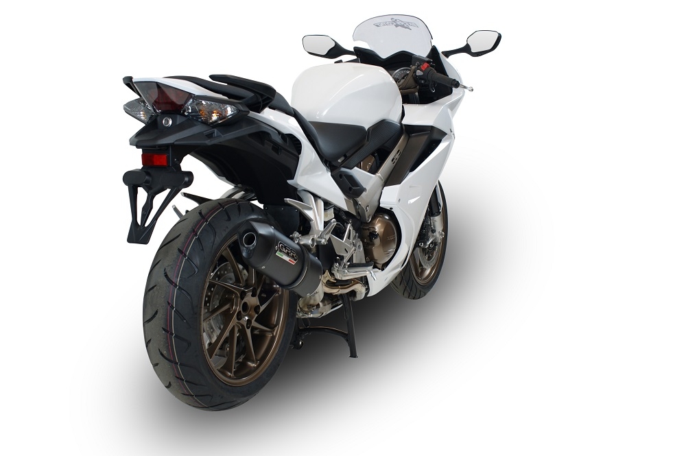 Egzoz ile uyumlu Honda Vfr 800 F 2017-2020, Furore Evo4 Nero, Egzoz yasal, onaylı, çıkarılabilir db killer ve bağlantı borulu susturucu 