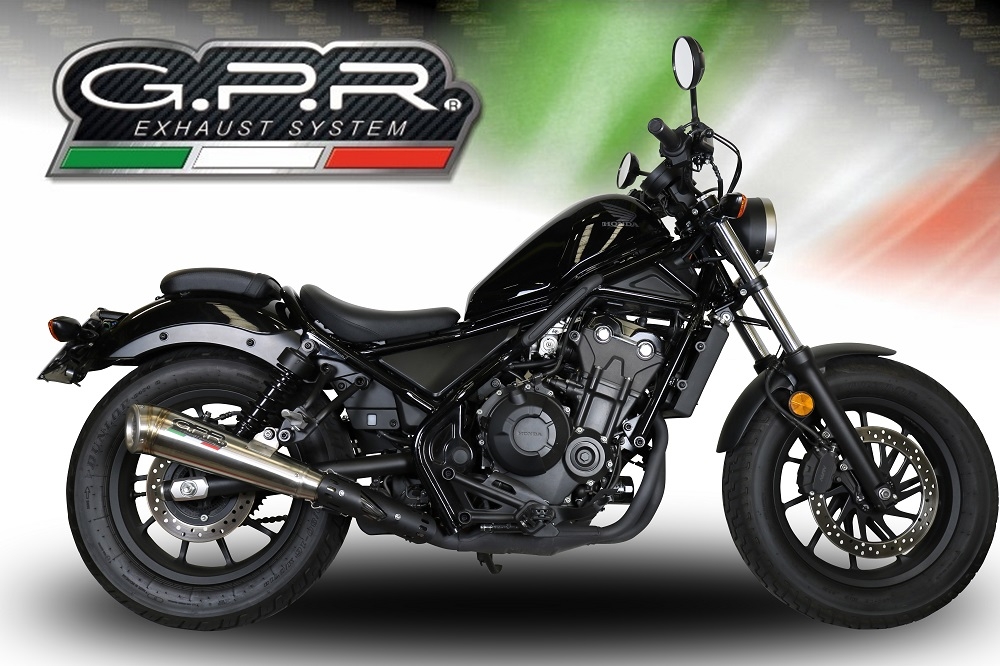 Egzoz ile uyumlu Honda Cmx 300 Rebel 2021-2023, Powercone Evo, Egzoz yasal, onaylı, çıkarılabilir db killer ve bağlantı borulu susturucu 