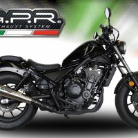 Egzoz ile uyumlu Honda Cmx 300 Rebel 2021-2023, Powercone Evo, Egzoz yasal, onaylı, çıkarılabilir db killer ve bağlantı borulu susturucu 