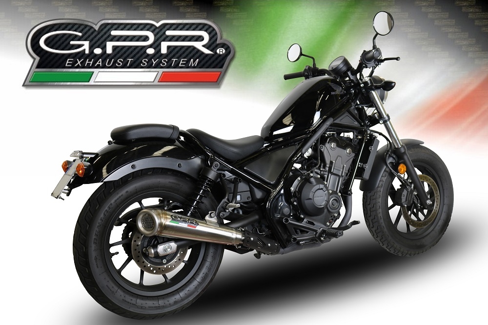 Egzoz ile uyumlu Honda Cmx 300 Rebel 2021-2023, Powercone Evo, Egzoz yasal, onaylı, çıkarılabilir db killer ve bağlantı borulu susturucu 