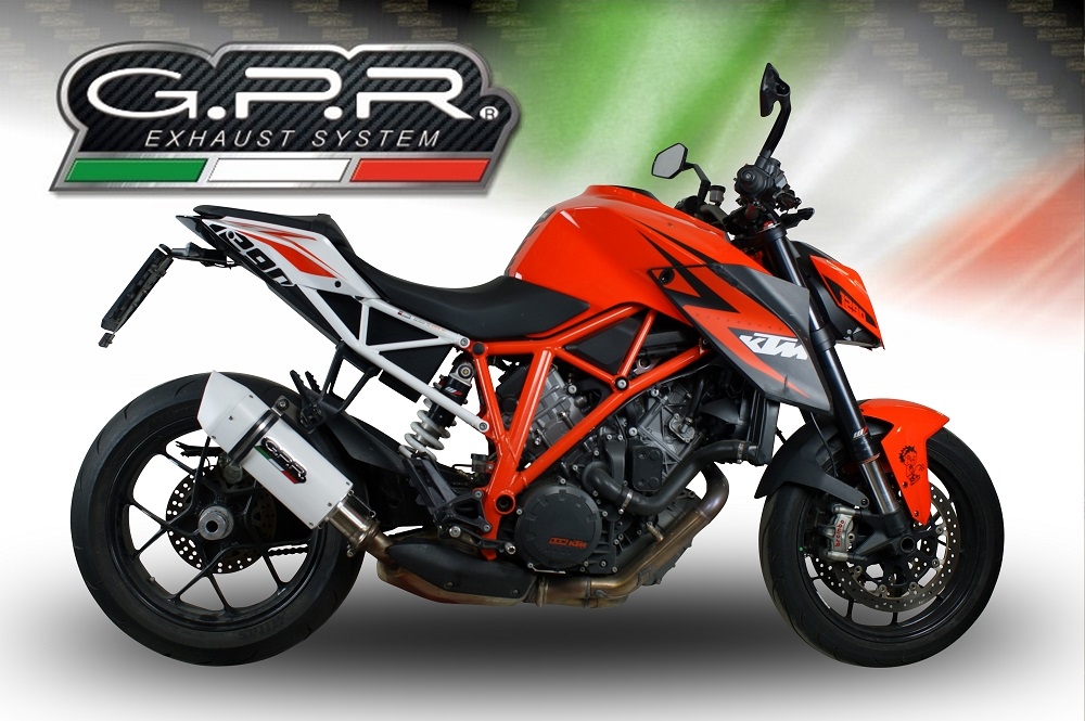 Egzoz ile uyumlu Ktm Super Duke 1290 R 2014-2016, Albus Ceramic, Egzoz yasal, onaylı, çıkarılabilir db killer ve bağlantı borulu susturucu 