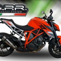 GPR exhaust compatible with  Ktm Super Duke 1290 R  2014-2016, New Grand Prix Evo Titanium, Homologated legal slip-on exhaust including removable db killer and link pipe 