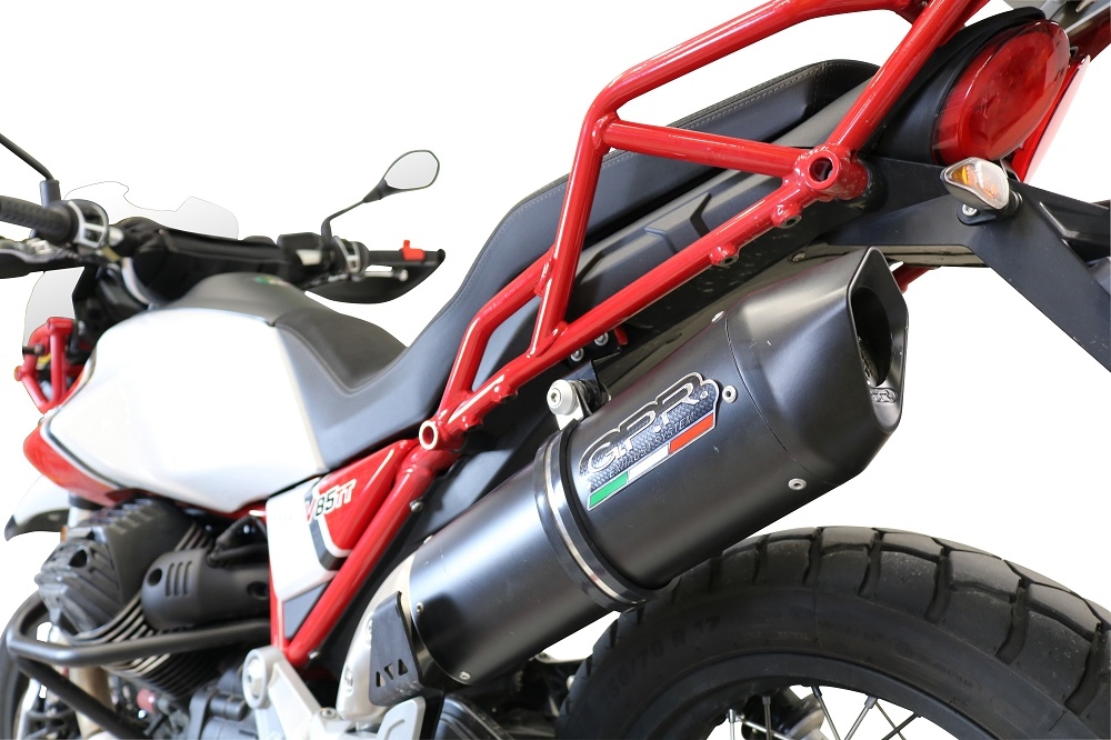 Egzoz ile uyumlu Moto Guzzi V85 TT 2019-2020, Furore Nero, Yarış Sistemi Susturucu ve özel bağlantı borusu 