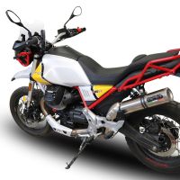 Egzoz ile uyumlu Moto Guzzi V85 TT 2021-2024, M3 Titanium Natural, Egzoz yasal, onaylı, çıkarılabilir db killer ve bağlantı borulu susturucu 