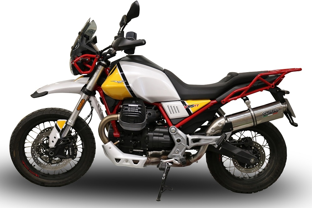 Egzoz ile uyumlu Moto Guzzi V85 TT 2019-2020, Trioval, Egzoz yasal, onaylı, çıkarılabilir db killer ve bağlantı borulu susturucu 