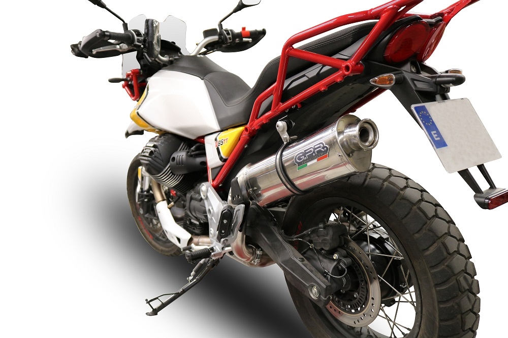 Egzoz ile uyumlu Moto Guzzi V85 TT 2019-2020, Trioval, Egzoz yasal, onaylı, çıkarılabilir db killer ve bağlantı borulu susturucu 