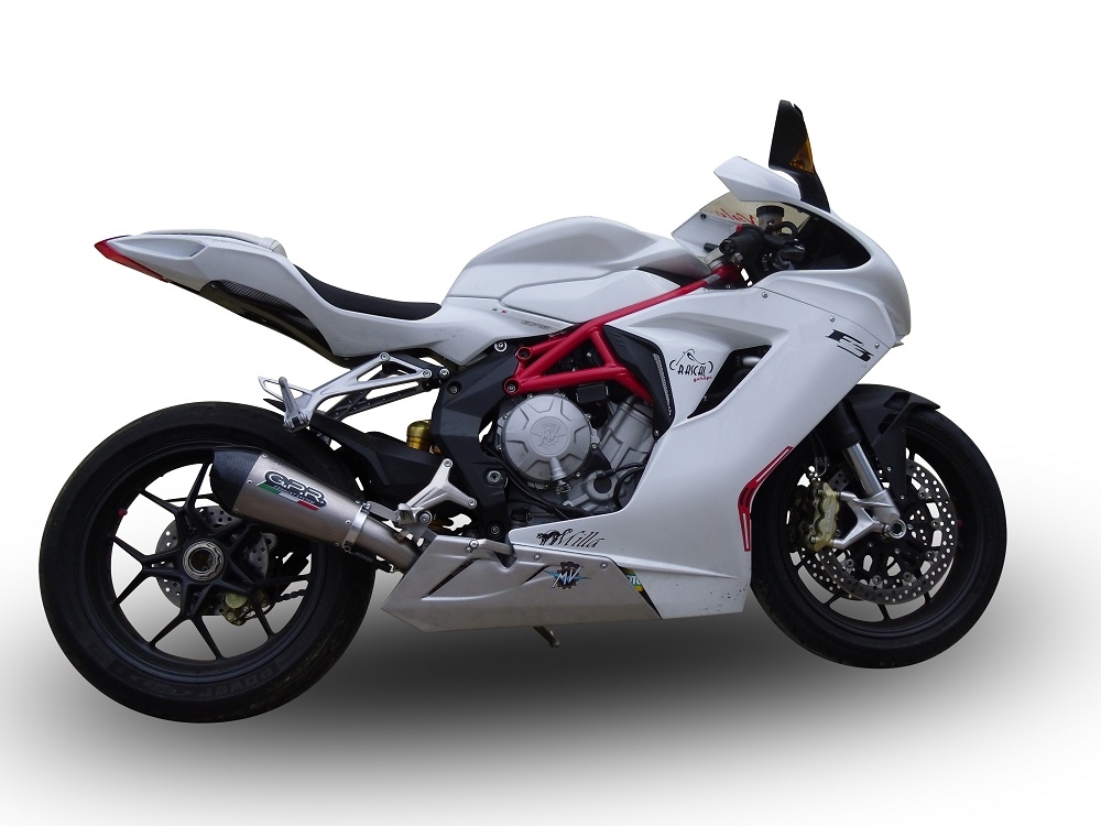 GPR exhaust compatible with  Mv Agusta F3 675 2017-2020, New Grand Prix Evo Titanium, Slip-on exhaust legal for UK and non-EU markets including link pipe and removable db killer 