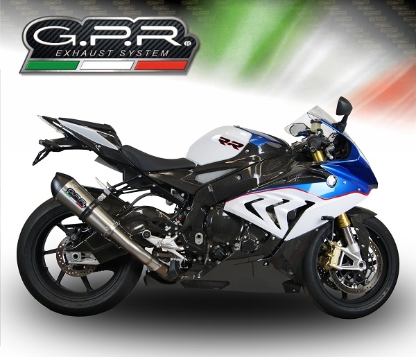 GPR exhaust compatible with  Bmw S 1000 RR -M  2015-2016, New Grand Prix Evo Titanium, Homologated legal slip-on exhaust including removable db killer and link pipe 