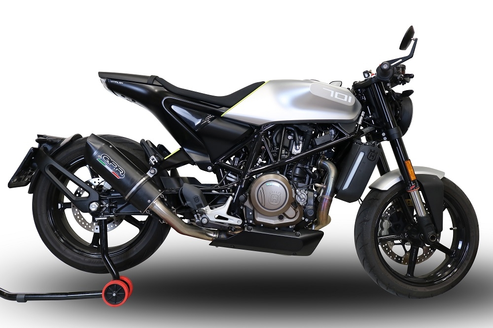 Egzoz ile uyumlu Husqvarna Vitpilen 701 2018-2020, Furore Evo4 Nero, Egzoz yasal, onaylı, çıkarılabilir db killer ve bağlantı borulu susturucu 