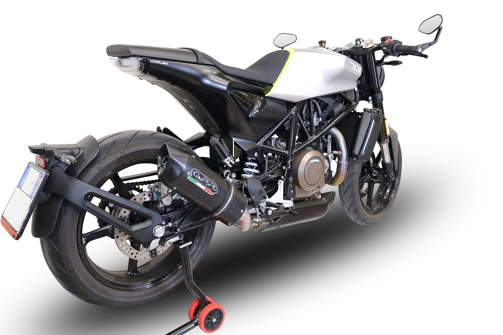 Egzoz ile uyumlu Husqvarna Vitpilen 701 2018-2020, Furore Evo4 Nero, Egzoz yasal, onaylı, çıkarılabilir db killer ve bağlantı borulu susturucu 