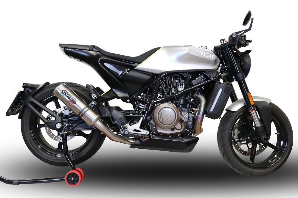 Egzoz ile uyumlu Husqvarna Vitpilen 701 2018-2020, M3 Inox , Egzoz yasal, onaylı, çıkarılabilir db killer ve bağlantı borulu susturucu 