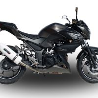 Exhaust compatible with Kawasaki Z 300 2014-2017, Albus Ceramic, Homologated legal slip-on exhaust including removable db killer and link pipe 