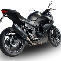 Exhaust compatible with Kawasaki Z 300 2014-2017, Furore Nero, Homologated legal slip-on exhaust including removable db killer and link pipe 