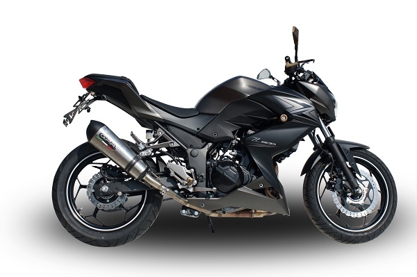 GPR exhaust compatible with  Kawasaki Z 300 2014-2017, New Grand Prix Evo Titanium, Homologated legal slip-on exhaust including removable db killer and link pipe 