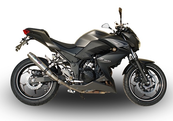 Exhaust compatible with Kawasaki Z 300 2014-2017, Deeptone Inox, Racing slip-on exhaust including link pipe 