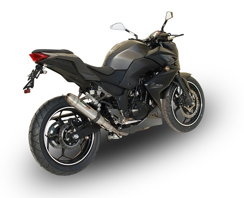 Exhaust compatible with Kawasaki Z 300 2014-2017, Deeptone Inox, Racing slip-on exhaust including link pipe 
