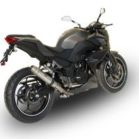 Exhaust compatible with Kawasaki Z 300 2014-2017, Deeptone Inox, Racing slip-on exhaust including link pipe 