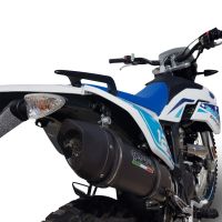 Egzoz ile uyumlu F.B. Mondial Smx 125 Enduro 2018-2020, Furore Nero, Egzoz yasal, onaylı, çıkarılabilir db killer ve bağlantı borulu susturucu 