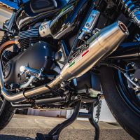Egzoz ile uyumlu Triumph Street Twin 900 2015-2019, Deeptone Inox, Homologe sistem Double Susturucu ve özel bağlantı borusu 