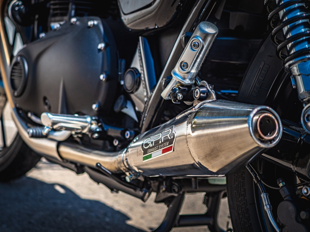 Egzoz ile uyumlu Triumph Street Twin 900 2015-2019, Vintacone, Homologe sistem Double Susturucu ve özel bağlantı borusu 