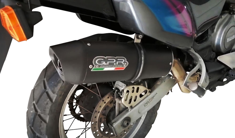 Egzoz ile uyumlu Yamaha Xtz 750 Supertenere 1989-1997, Furore Nero, Egzoz yasal, onaylı, çıkarılabilir db killer ve bağlantı borulu susturucu 