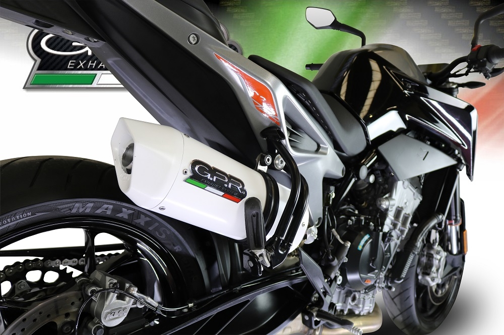 Egzoz ile uyumlu Ktm Duke 790 2021-2024, Albus Evo4, Egzoz yasal, onaylı, çıkarılabilir db killer ve bağlantı borulu susturucu 