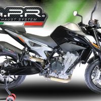 Egzoz GPR ile uyumlu  Ktm Duke 790 2017-2020, New Grand Prix Evo Black Titanium, Egzoz yasal, onaylı, çıkarılabilir db killer ve bağlantı borulu susturucu 