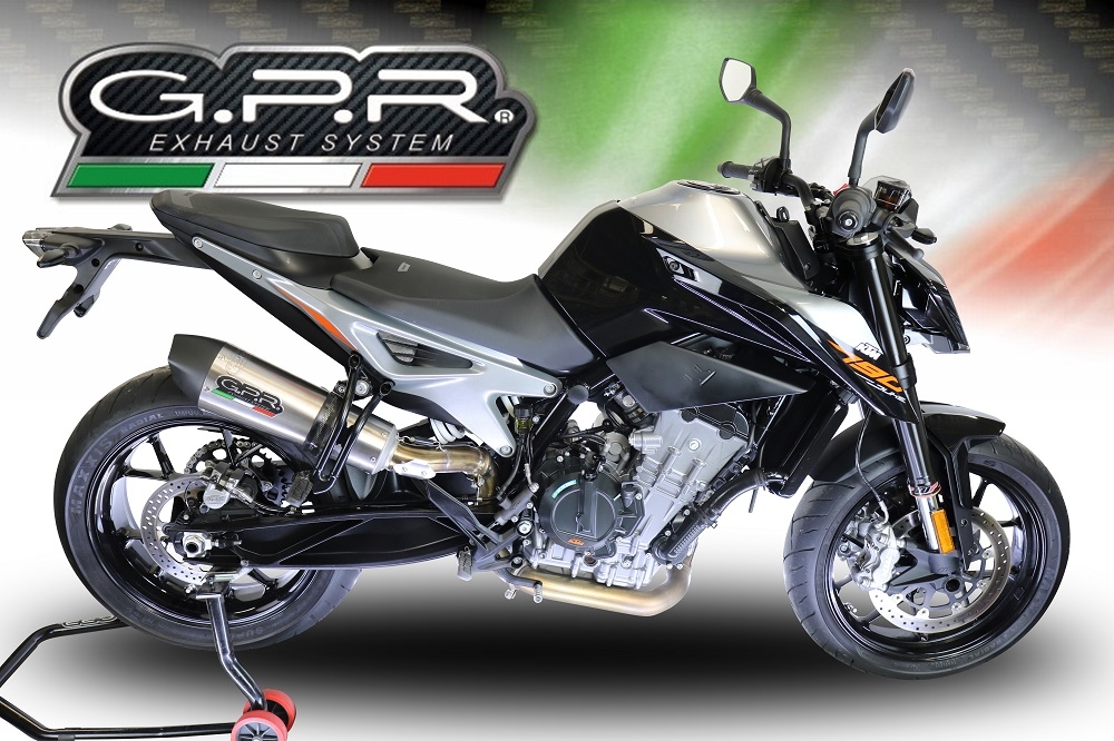 GPR exhaust compatible with  Ktm Duke 790 2017-2020, New Grand Prix Evo Titanium, Homologated legal slip-on exhaust including removable db killer and link pipe 