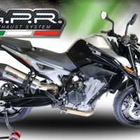 GPR exhaust compatible with  Ktm Duke 790 2017-2020, New Grand Prix Evo Titanium, Homologated legal slip-on exhaust including removable db killer and link pipe 
