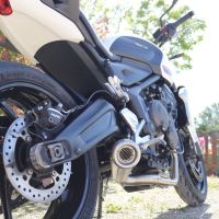 Egzoz ile uyumlu Triumph Trident 660 2021-2024, Powercone Evo, Homologe edilmemiş dbkiller ile yarış sistemi Tam hat, susturucu artı toplayıcı 
