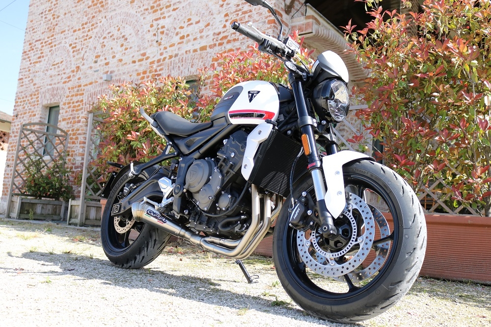 Egzoz ile uyumlu Triumph Trident 660 2021-2024, Powercone Evo, Homologe edilmemiş dbkiller ile yarış sistemi Tam hat, susturucu artı toplayıcı 