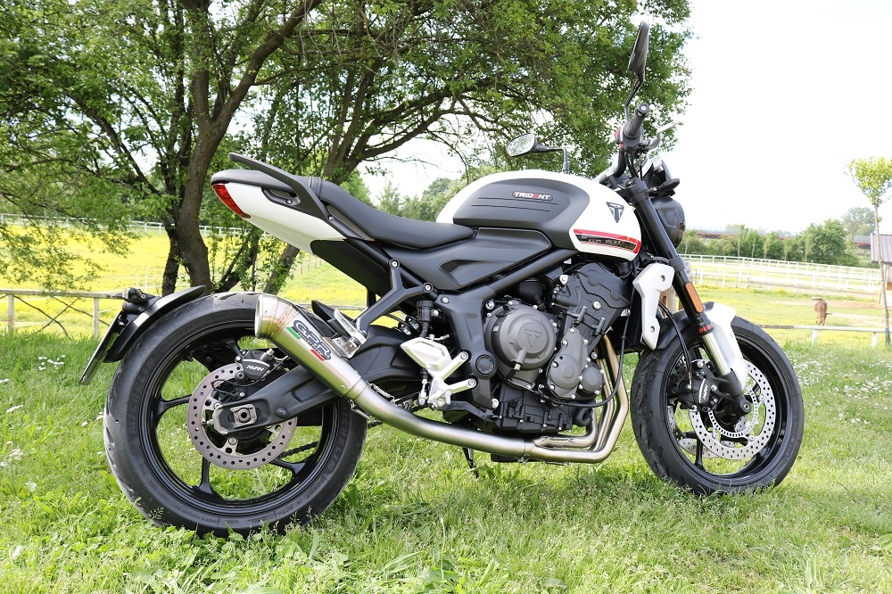 Egzoz ile uyumlu Triumph Trident 660 2021-2024, Powercone Evo, Homologe edilmemiş dbkiller ile yarış sistemi Tam hat, susturucu artı toplayıcı 