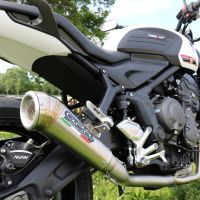 Egzoz ile uyumlu Triumph Trident 660 2021-2024, Powercone Evo, Homologe edilmemiş dbkiller ile yarış sistemi Tam hat, susturucu artı toplayıcı 