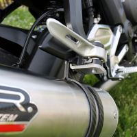 Egzoz ile uyumlu Triumph Trident 660 2021-2024, M3 Titanium Natural, Katalizörlü homologe sistem Tam hat, susturucu artı toplayıcı 