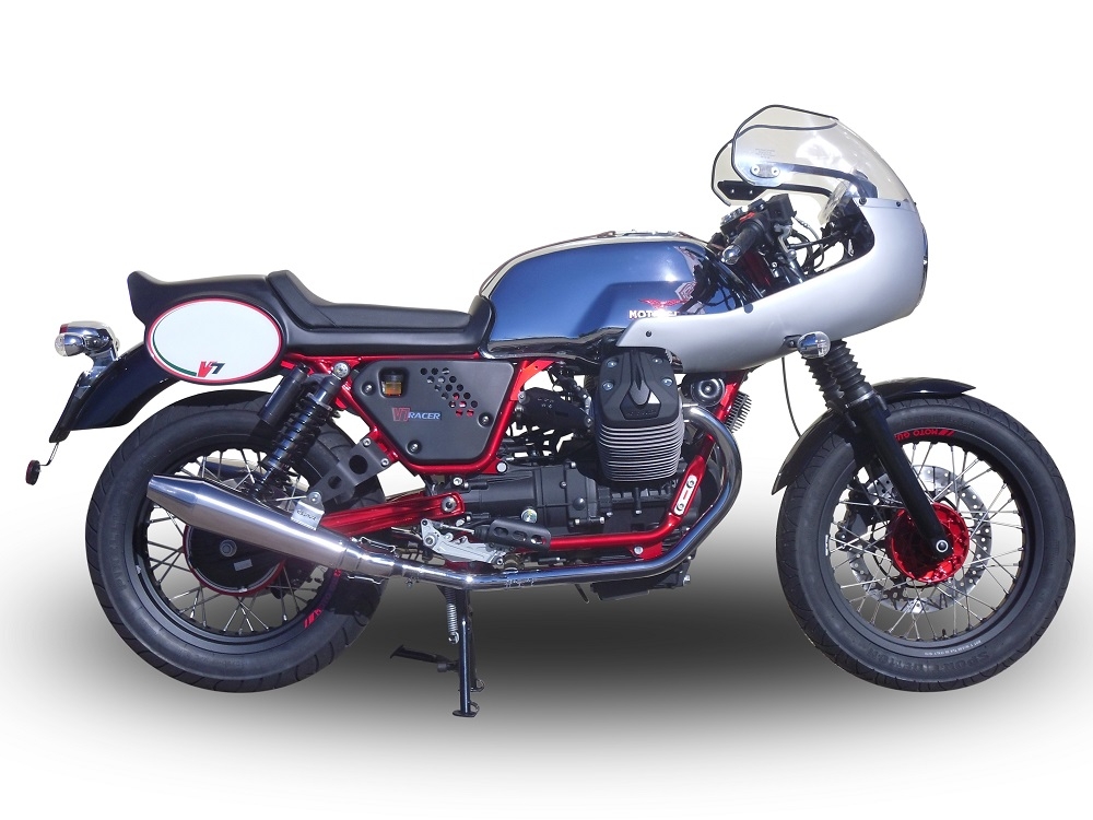 Egzoz ile uyumlu Moto Guzzi V7 (I - II) Racer 2010-2016, Vintacone , Homologe sistem Double Susturucu ve özel bağlantı borusu 