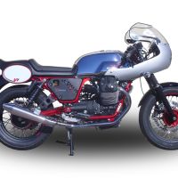 Egzoz ile uyumlu Moto Guzzi V7 (I - II) Racer 2010-2016, Vintacone , Homologe sistem Double Susturucu ve özel bağlantı borusu 