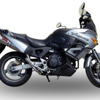 Exhaust compatible with Honda Varadero 1000 1999-2011, Trioval, Dual Homologated legal slip-on exhaust including removable db killers and link pipes 