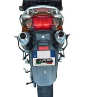 Exhaust compatible with Honda Varadero 1000 1999-2011, Trioval, Dual Homologated legal slip-on exhaust including removable db killers and link pipes 