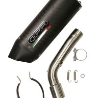 Exhaust compatible with Kawasaki Versys 1000 I.E. 2021-2024, Furore Evo4 Nero, Homologated legal slip-on exhaust including removable db killer and link pipe 