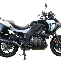 Exhaust compatible with Kawasaki Versys 1000 I.E. 2021-2024, Furore Evo4 Nero, Homologated legal slip-on exhaust including removable db killer and link pipe 