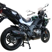 Exhaust compatible with Kawasaki Versys 1000 I.E. 2021-2024, Furore Evo4 Nero, Homologated legal slip-on exhaust including removable db killer and link pipe 