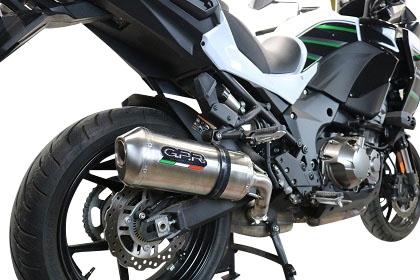 Egzoz ile uyumlu Kawasaki Versys 1000 I.E. 2019-2020, Satinox , Egzoz yasal, onaylı, çıkarılabilir db killer ve bağlantı borulu susturucu 
