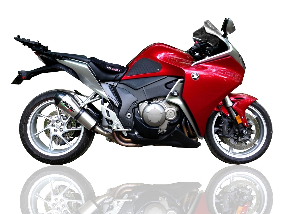 GPR exhaust compatible with  Honda Vfr 1200 F I.E. 2010-2016, New Grand Prix Evo Titanium, Homologated legal slip-on exhaust including removable db killer and link pipe 