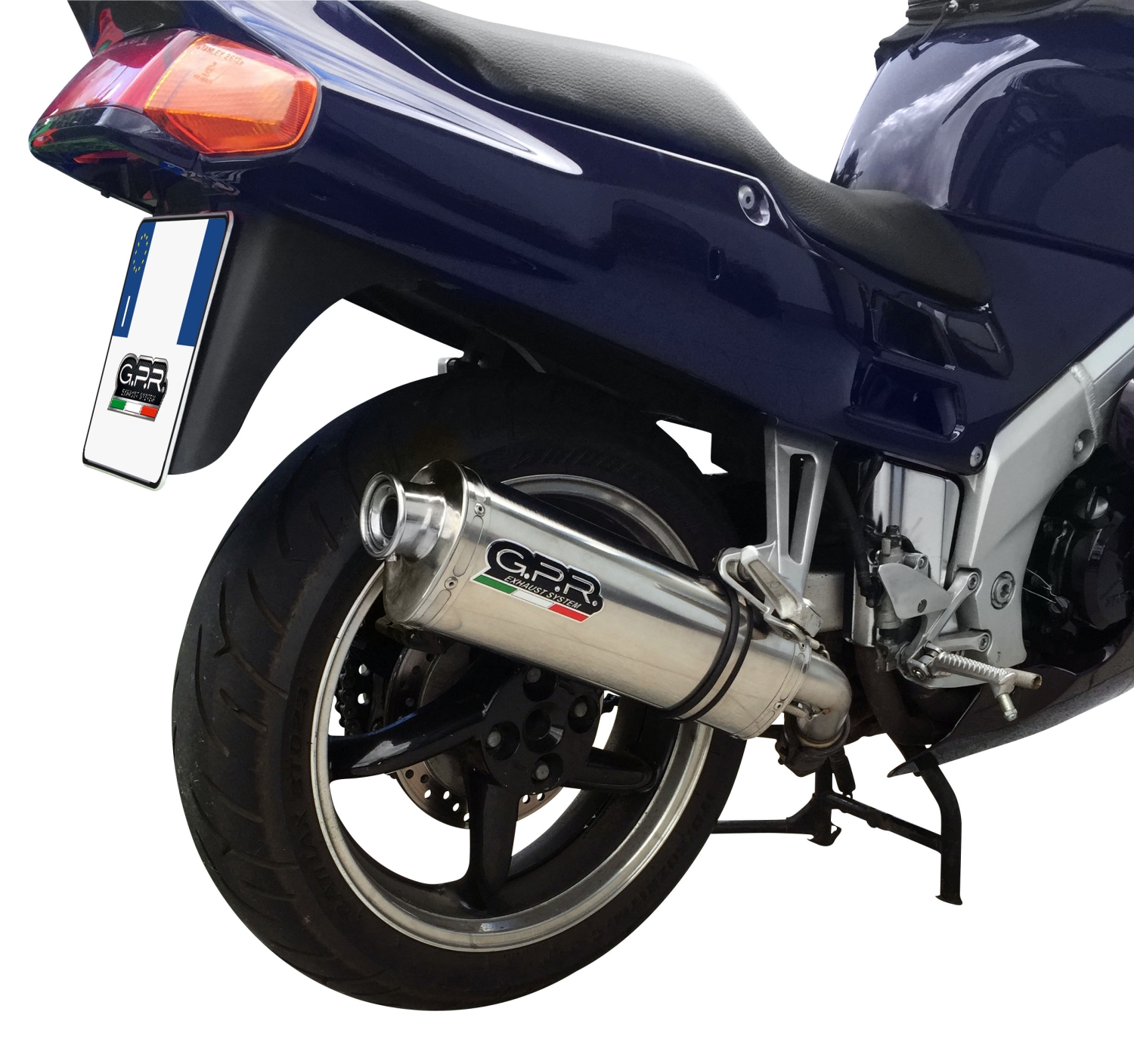 Exhaust compatible with Honda Vfr 750 F 1994-1997, Trioval, Homologated legal slip-on exhaust including removable db killer and link pipe 