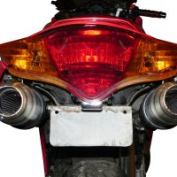 Exhaust compatible with Honda Vfr 800 V-Tec 2002-2013, Deeptone Inox, Dual Homologated legal slip-on exhaust including removable db killers and link pipes 