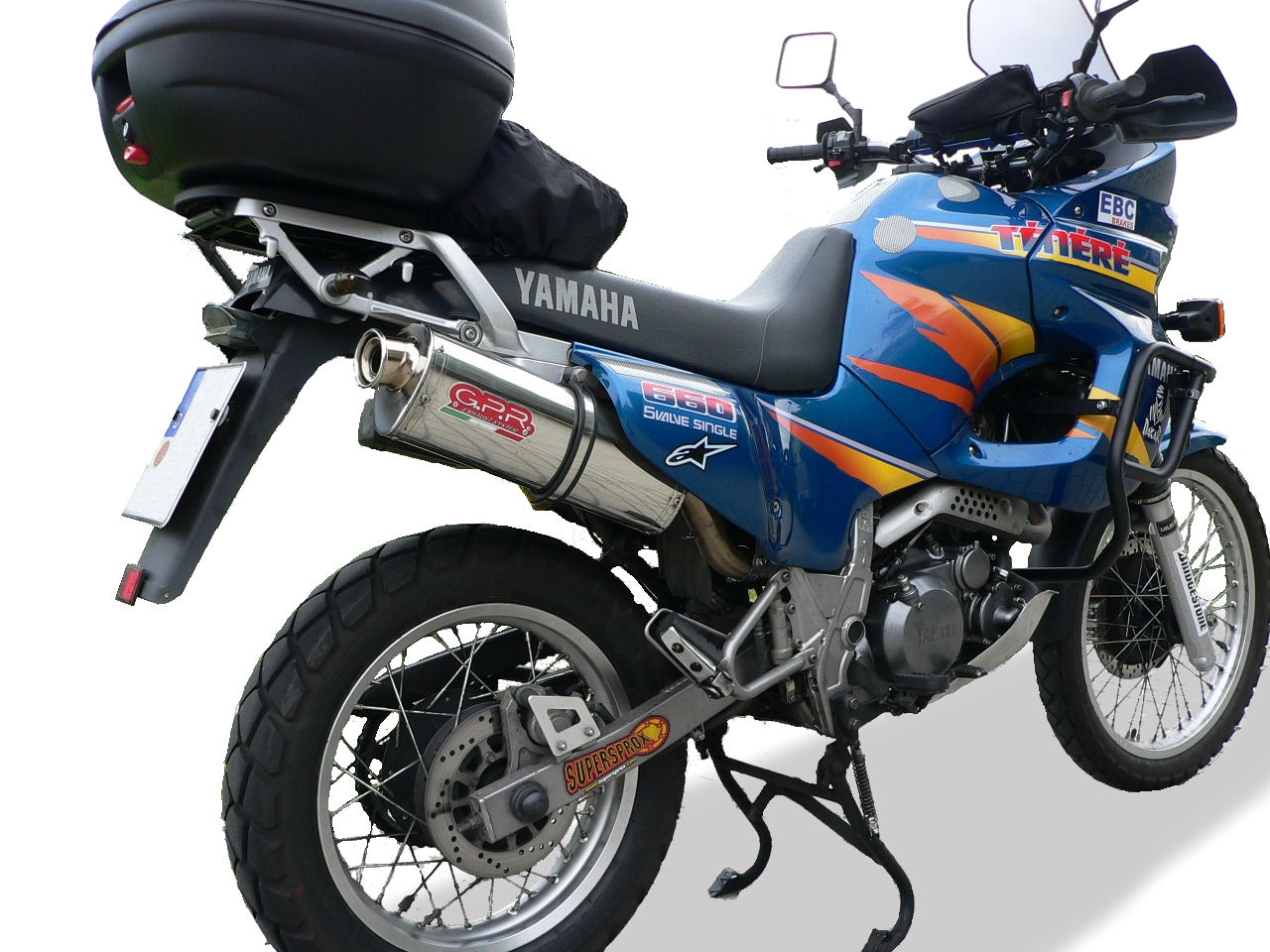 Egzoz ile uyumlu Yamaha Xtz 660 Teneré 1991-1998, Trioval, Egzoz yasal, onaylı, çıkarılabilir db killer ve bağlantı borulu susturucu 