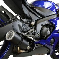 Egzoz ile uyumlu Yamaha Yzf R6 2017-2025, M3 Black Titanium, Egzoz yasal, onaylı, çıkarılabilir db killer ve bağlantı borulu susturucu 